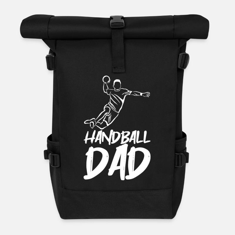 Handballer Vater - Rolltop Rucksack - Schwarz