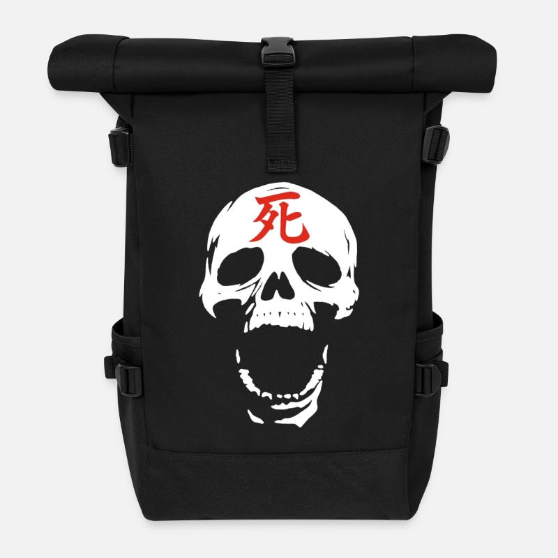 The White Skull and the Red Death - Roll Top Backpack - black