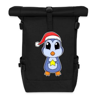 Pinguin Weihnachten - Rolltop Rucksack - Schwarz - Vorne