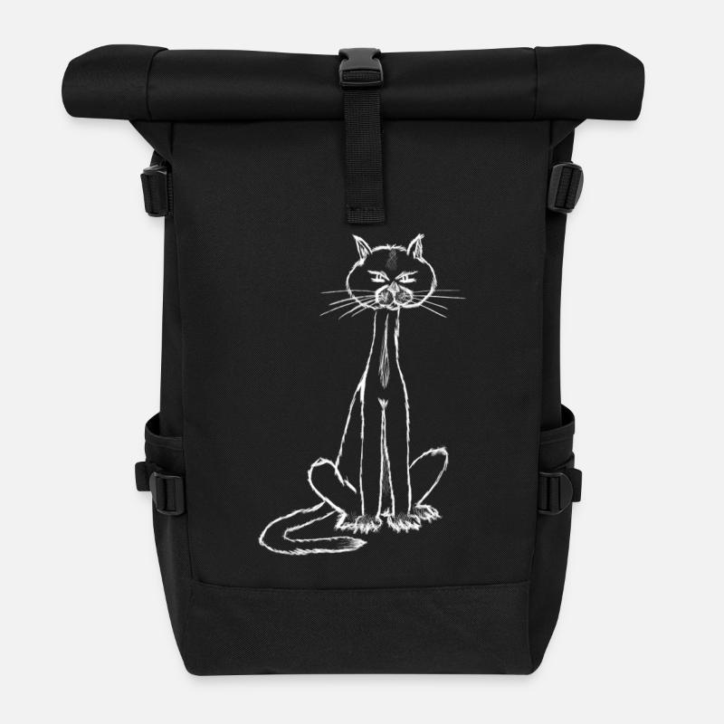 Je suis le chat... - Sac à dos roll top - noir