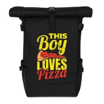 Ce garçon adore la pizza - Sac à dos roll top - noir - Devant