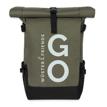 Wüster&Friends GO Logo Vert clair - Sac à dos roll top - olive/noir - Devant