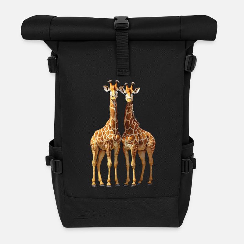 Girafes - Sac à dos roll top - noir