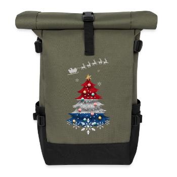 Christmas tree with Netherlands flag - Roll Top Backpack - olive/black - Front