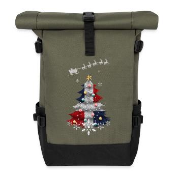 Christmas tree with Dominican Republic flag - Roll Top Backpack - olive/black - Front