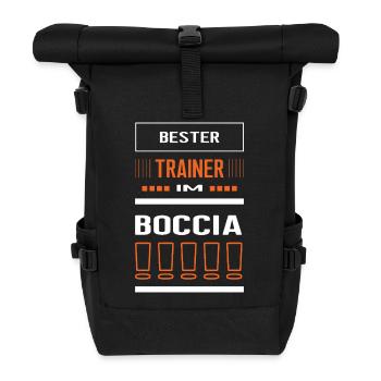Bester Boccia Trainer Bocciatrainer Training - Rolltop Rucksack - Schwarz - Vorne