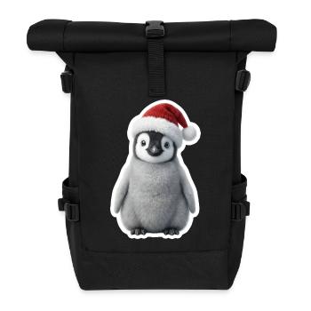 Little penguin in winter magic - Roll Top Backpack - black - Front