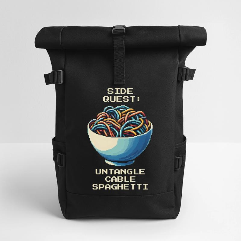 Cable clutter untangled | Cable management Roll Top Backpack