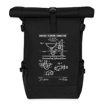 Sanitärdiagramm-Bauplan - Rolltop Rucksack - Schwarz - Vorne