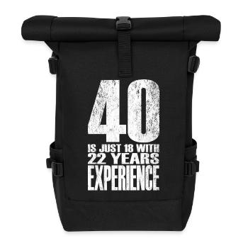 Vierzig Jahre Erfahrung - Rolltop Rucksack - Schwarz - Vorne