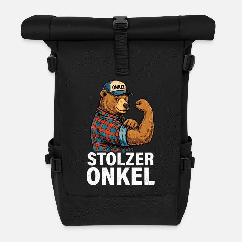 Stolzer Onkel Bär - Rolltop Rucksack - Schwarz