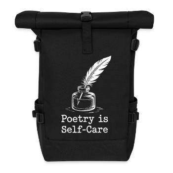 La poésie comme conception de plumes d’auto-soin - Sac à dos roll top - noir - Devant
