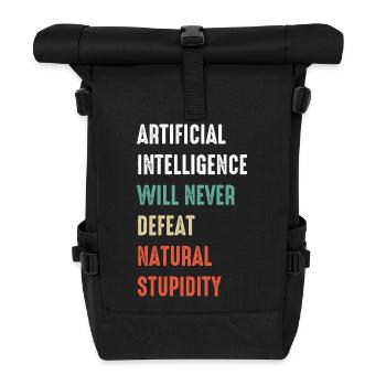 Lustige Künstliche Intelligenz Maschinelles Lernen KI - Rolltop Rucksack - Schwarz - Vorne