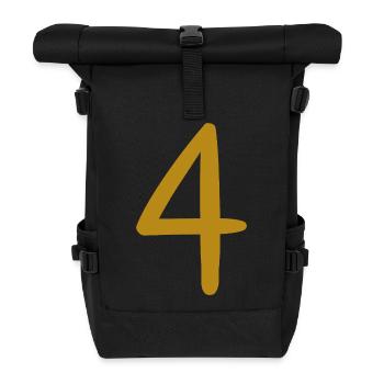 4 - Roll Top Backpack - black - Front