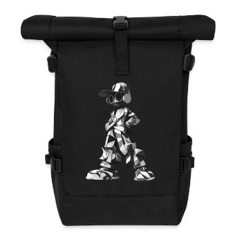 Hip Hop Rap Dude - Roll Top Backpack - black - Front