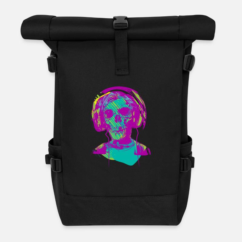 -Musik - Rolltop Rucksack - Schwarz