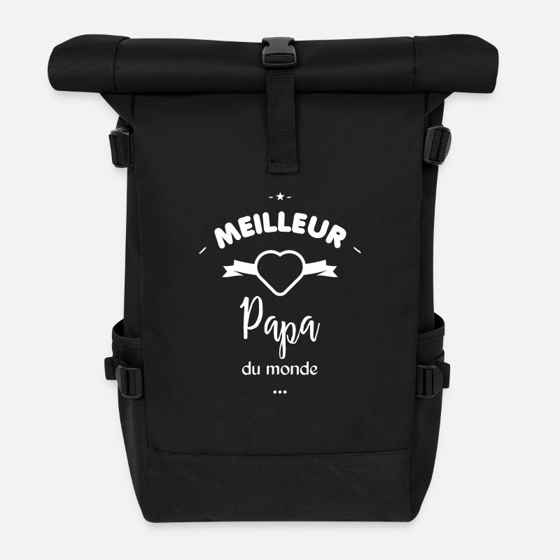 Meilleur papa du monde - Sac à dos roll top - noir