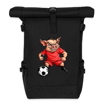 Piggy Football - Roll Top Backpack - black - Front