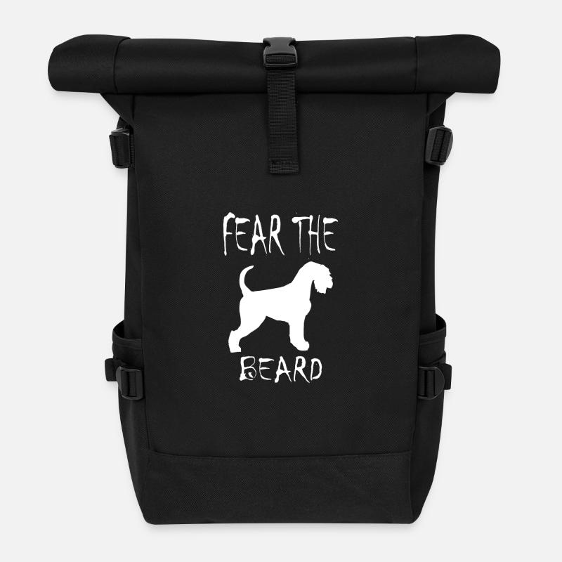 FEAR THE BEARD SCHNAUZER TEE SHIRT - Roll Top Backpack - black