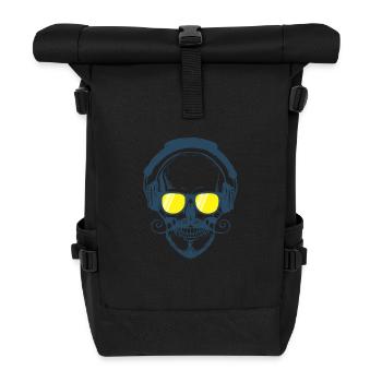 Amazing skull design with headphones - Sac à dos roll top - noir - Devant