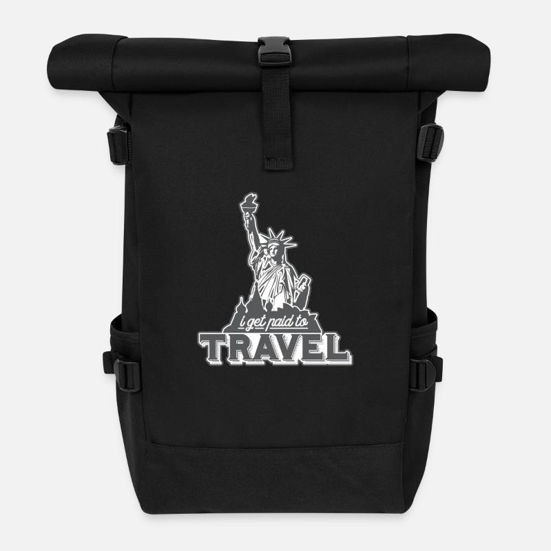 Ich werde für´s Reisen bezahlt - Rolltop Rucksack - Schwarz