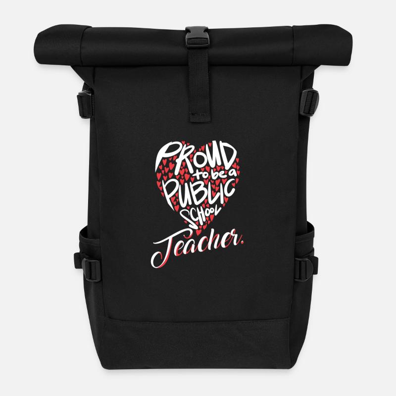 Fier d'être professeur d'école publique - Sac à dos roll top - noir