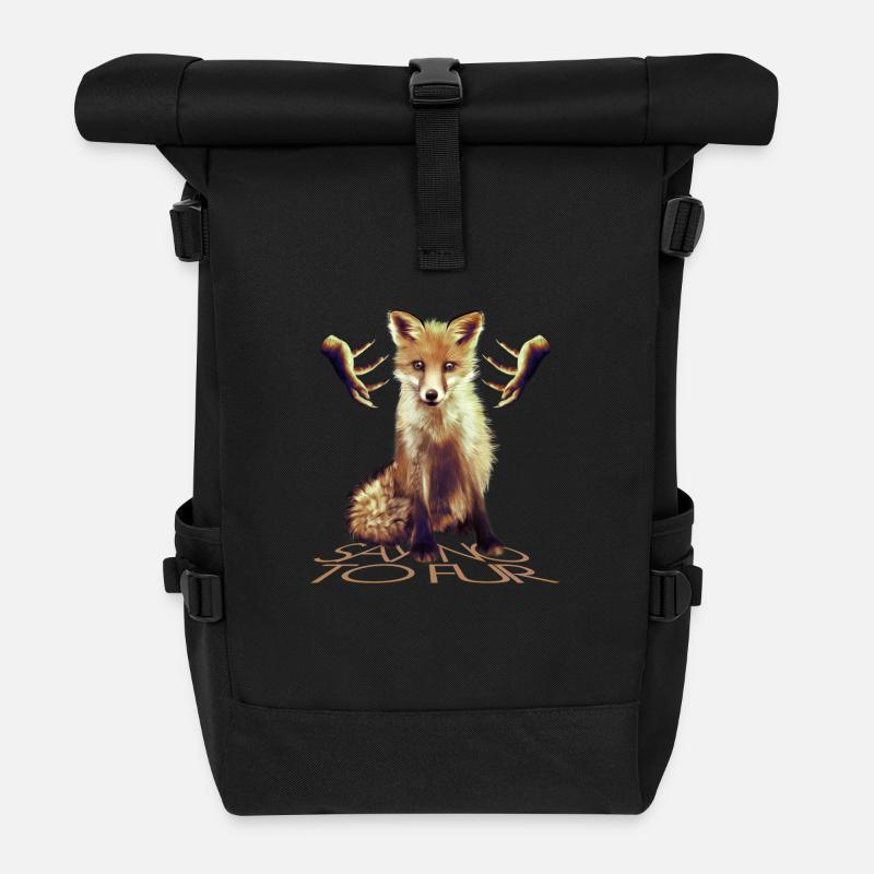 Say no to Fur IV - Sac à dos roll top - noir