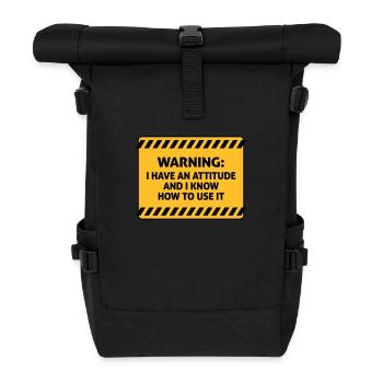 Warning: I'm Complicated And You Can Feel It! - Roll Top Backpack - black - Front