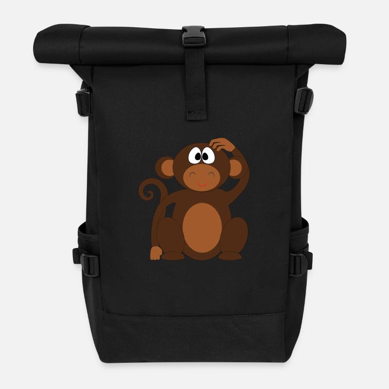Affe - Rolltop Rucksack - Schwarz