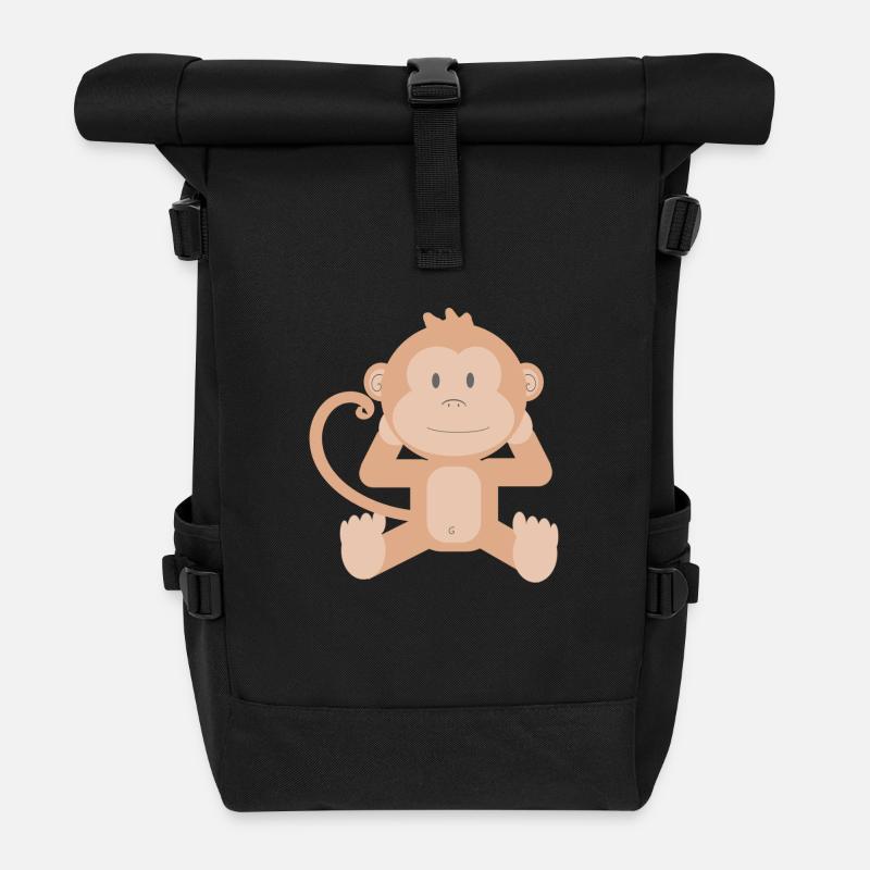 Affe - Rolltop Rucksack - Schwarz