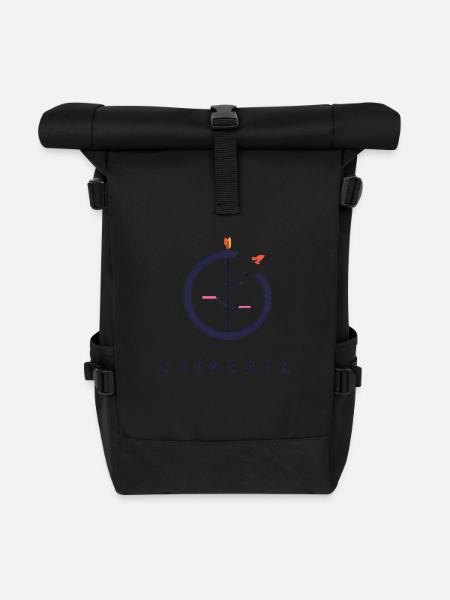 Unkreativ 0815 Logo - Rolltop Rucksack - Schwarz