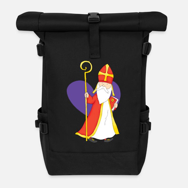 Saint avec le coeur - Sac à dos roll top - noir