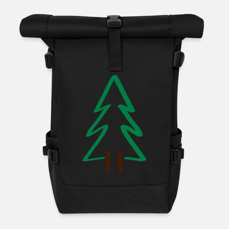 baum tanne weihnachten - Rolltop Rucksack - Schwarz