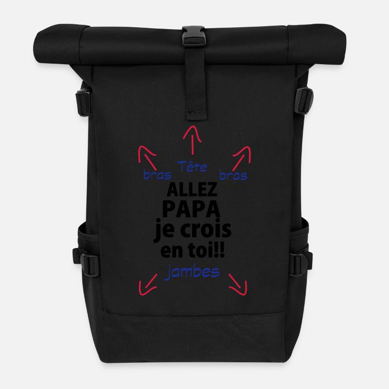 je crois en toi papa - Sac à dos roll top - noir