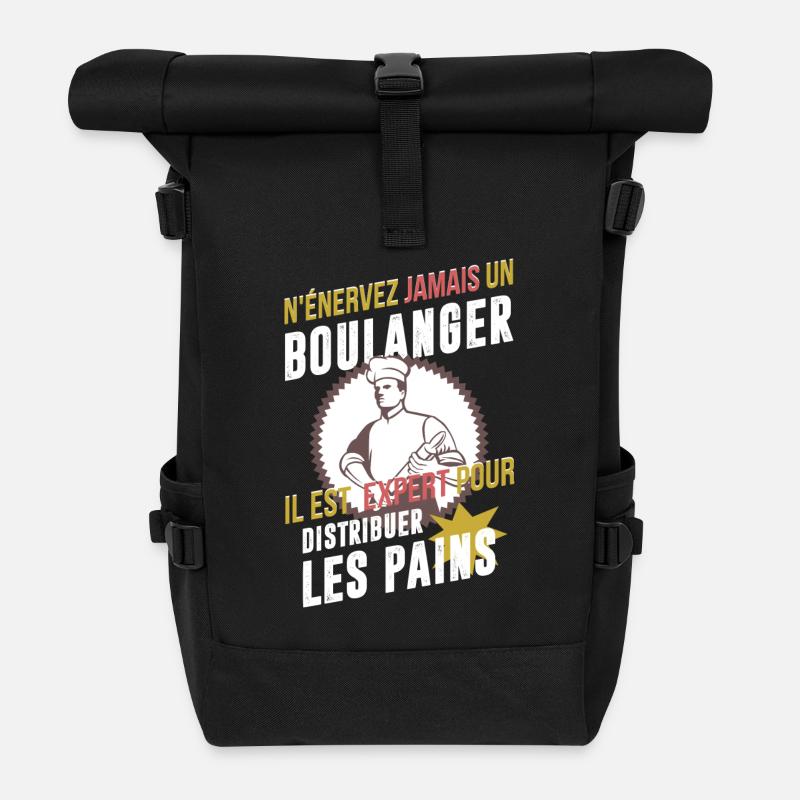 Boulanger humour - Sac à dos roll top - noir
