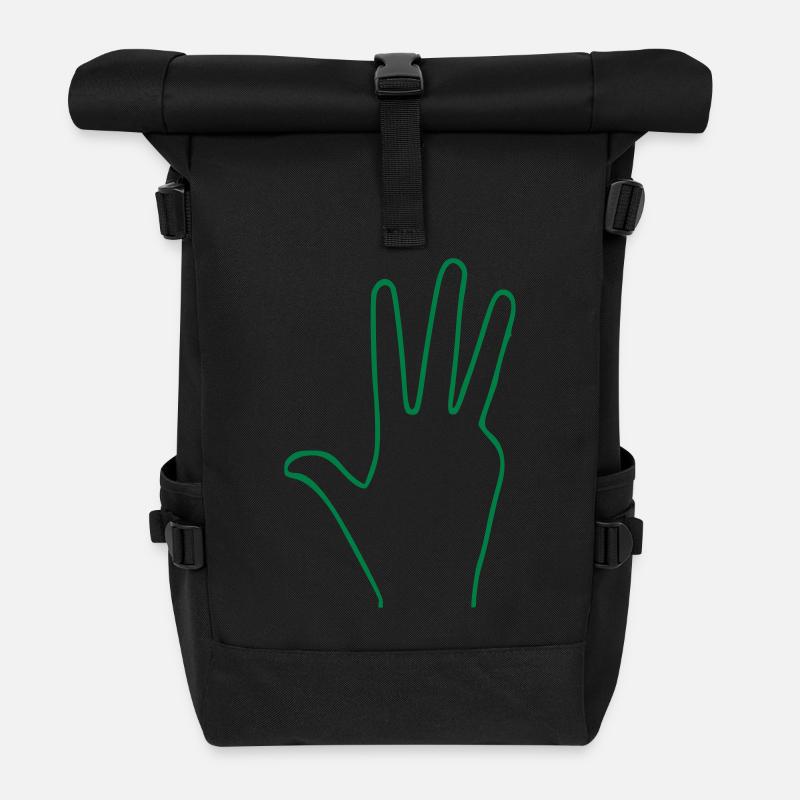 Hand Finger 4 - Rolltop Rucksack - Schwarz