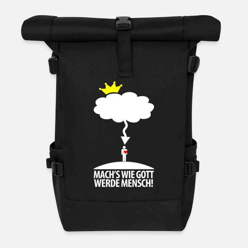 Mach*s wie Gott und werde Mensch! - Rolltop Rucksack - Schwarz