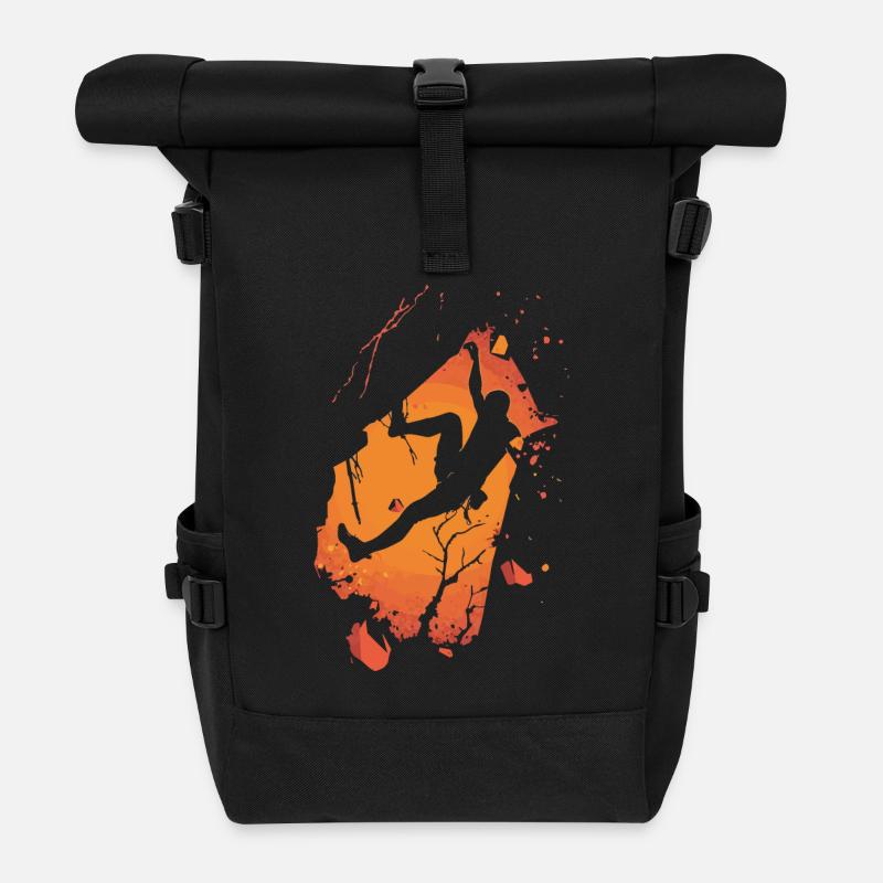 Feuer des Kletterers - Rolltop Rucksack - Schwarz