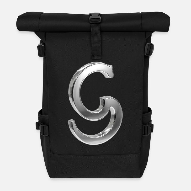 Chrome ,, S " Metallic - Roll Top Backpack - black