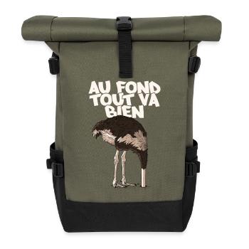 Autruche - Sac à dos roll top - olive/noir - Devant