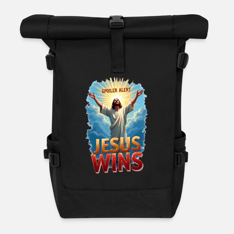 Spoiler Alert: Jesus gewinnt - Rolltop Rucksack - Schwarz