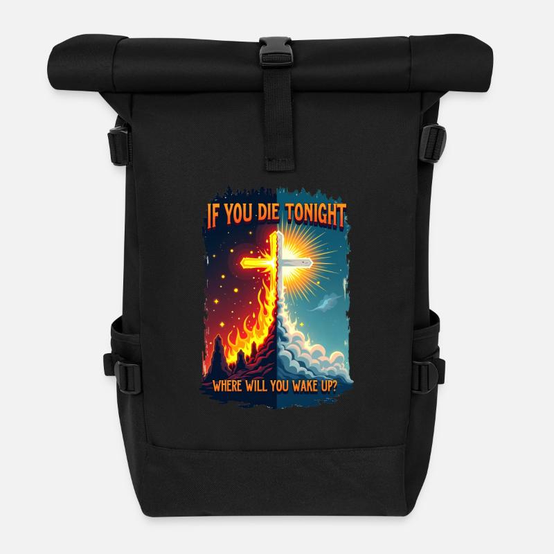 Wenn du stirbst, wo wachst du auf? - Rolltop Rucksack - Schwarz