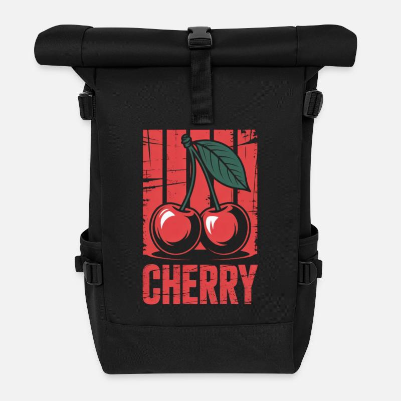 Cerises Rétro Grunge Vintage - Sac à dos roll top - noir