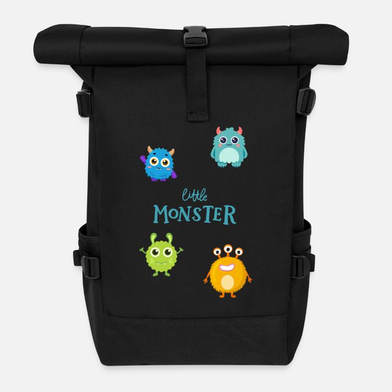 Petits monstres - Sac à dos roll top - noir