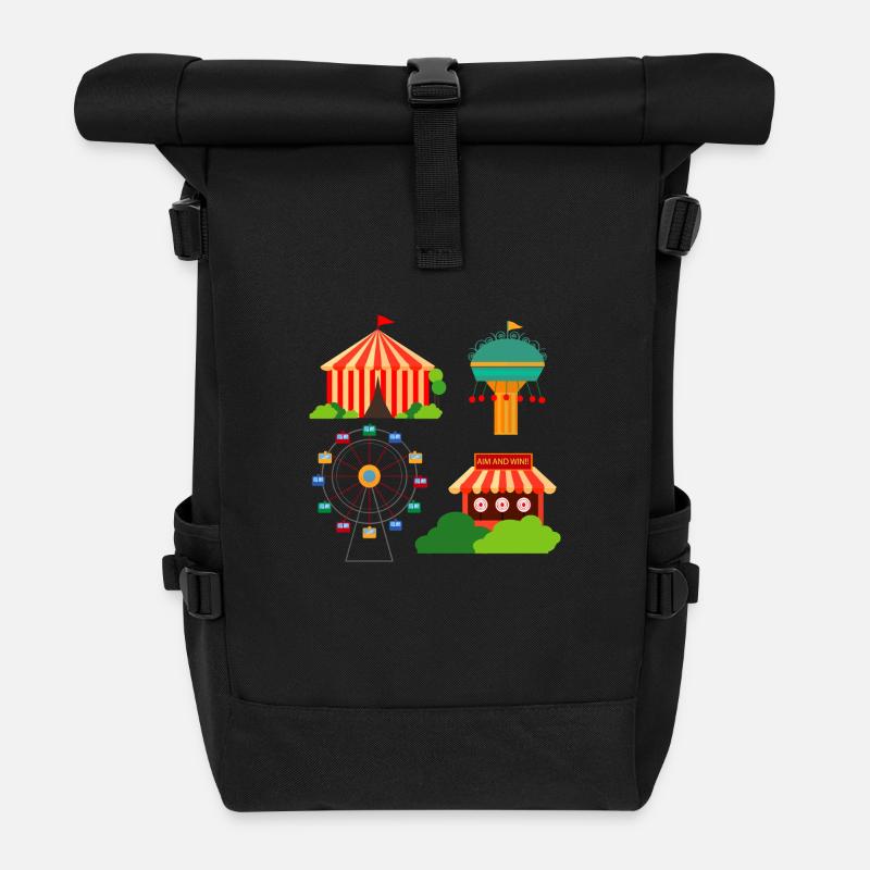 funfair - Roll Top Backpack - black