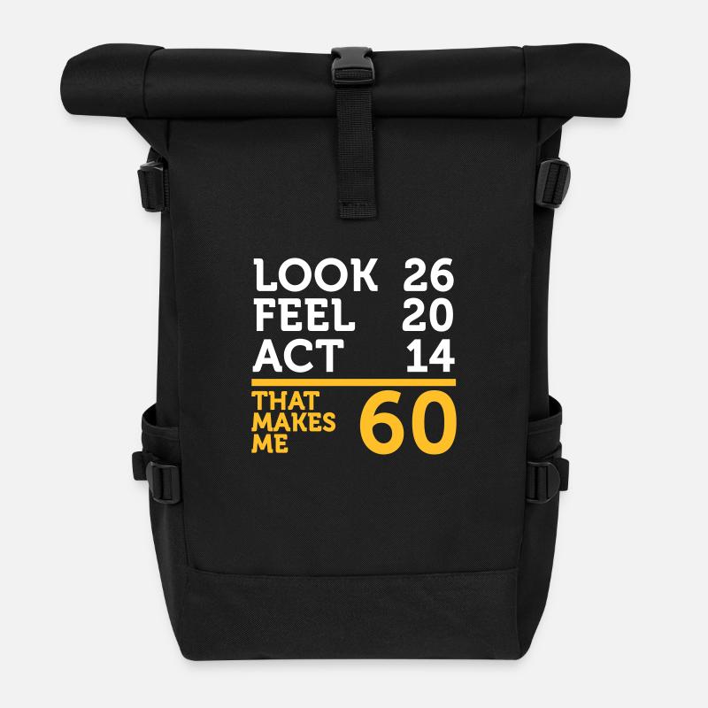 Ich bin 60 Jahre alt, aber ich kann noch klettern! - Rolltop Rucksack - Schwarz