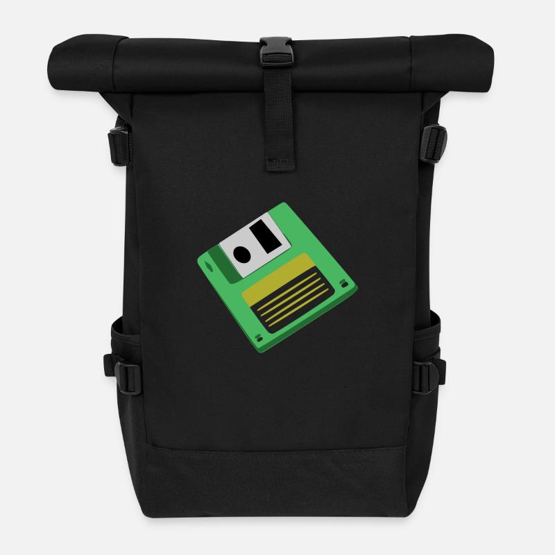 Diskette - Rolltop Rucksack - Schwarz