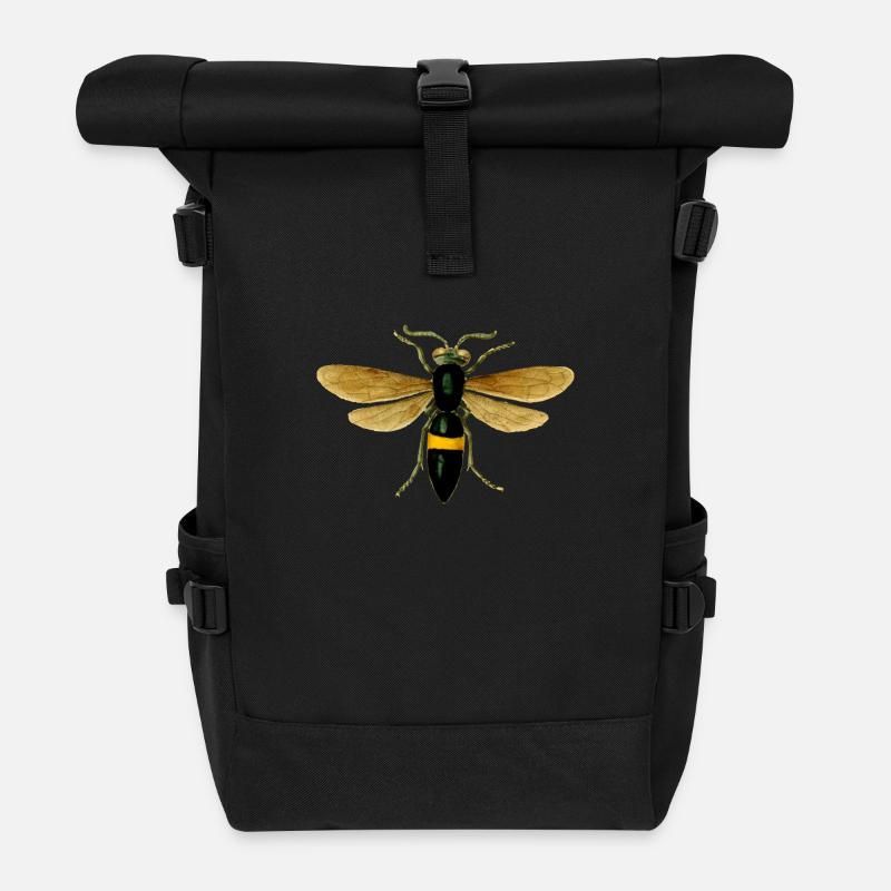 Wespe - Rolltop Rucksack - Schwarz