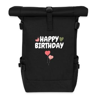 Happy Birthday - Rolltop Rucksack - Schwarz - Vorne