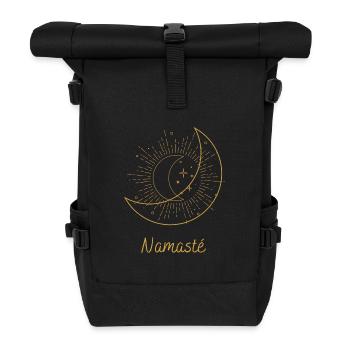 "Namasté" für Pilates und Yoga - Rolltop Rucksack - Schwarz - Vorne
